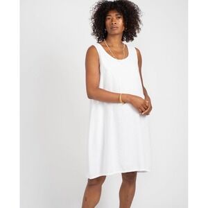 CP Shades Womens Linen Shift Dress M Sleeveless Flowy Minimalist White‎ USA